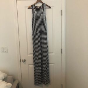 J Crew Womens Stripe Navy White Dress Maxi Size M